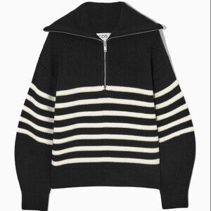 COS Wool and Cotton Half-Zip Sweater